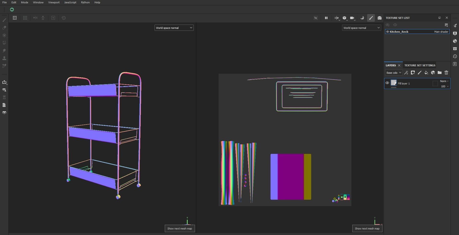 Three tire kitchen rack Low-poly 3D model_22