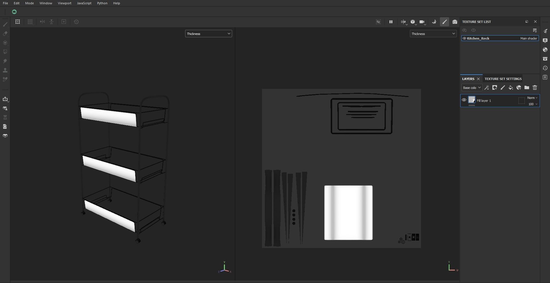 Three tire kitchen rack Low-poly 3D model_27