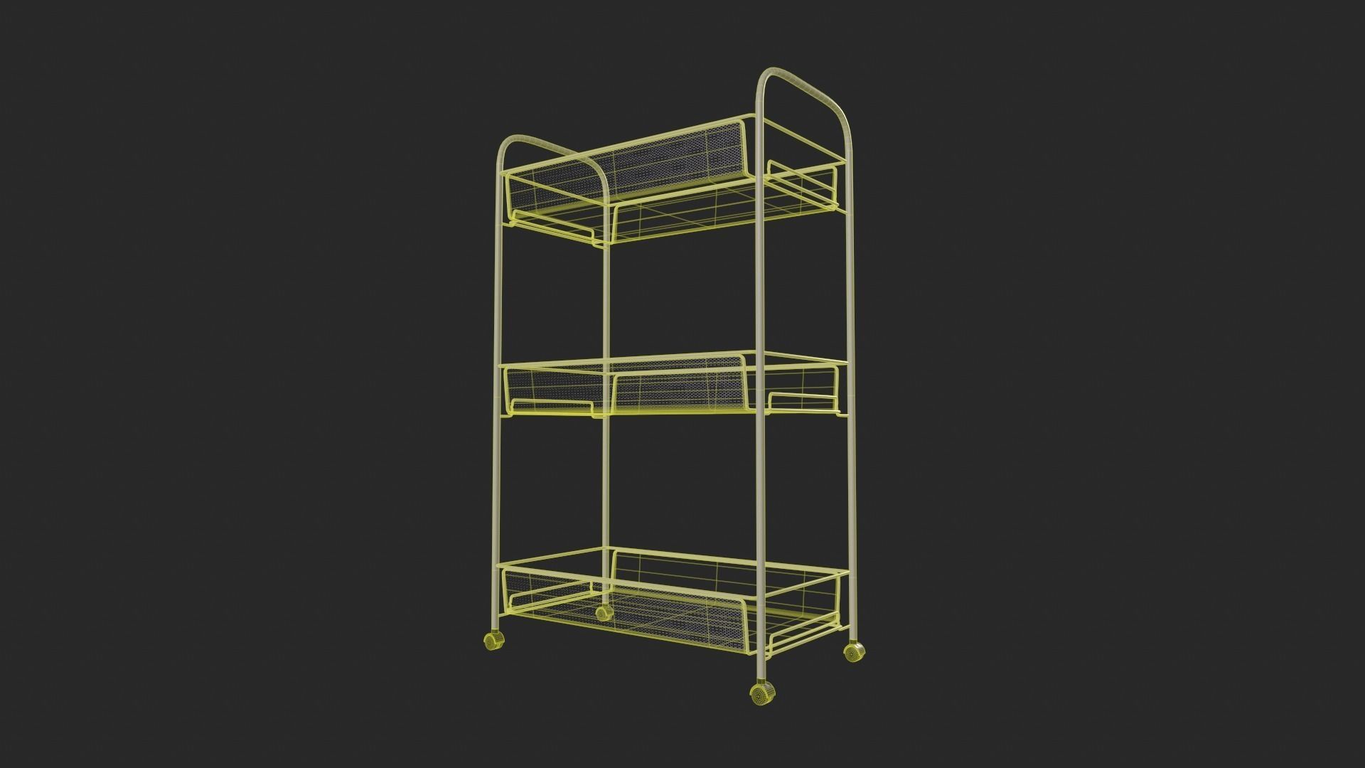 Three tire kitchen rack Low-poly 3D model_6