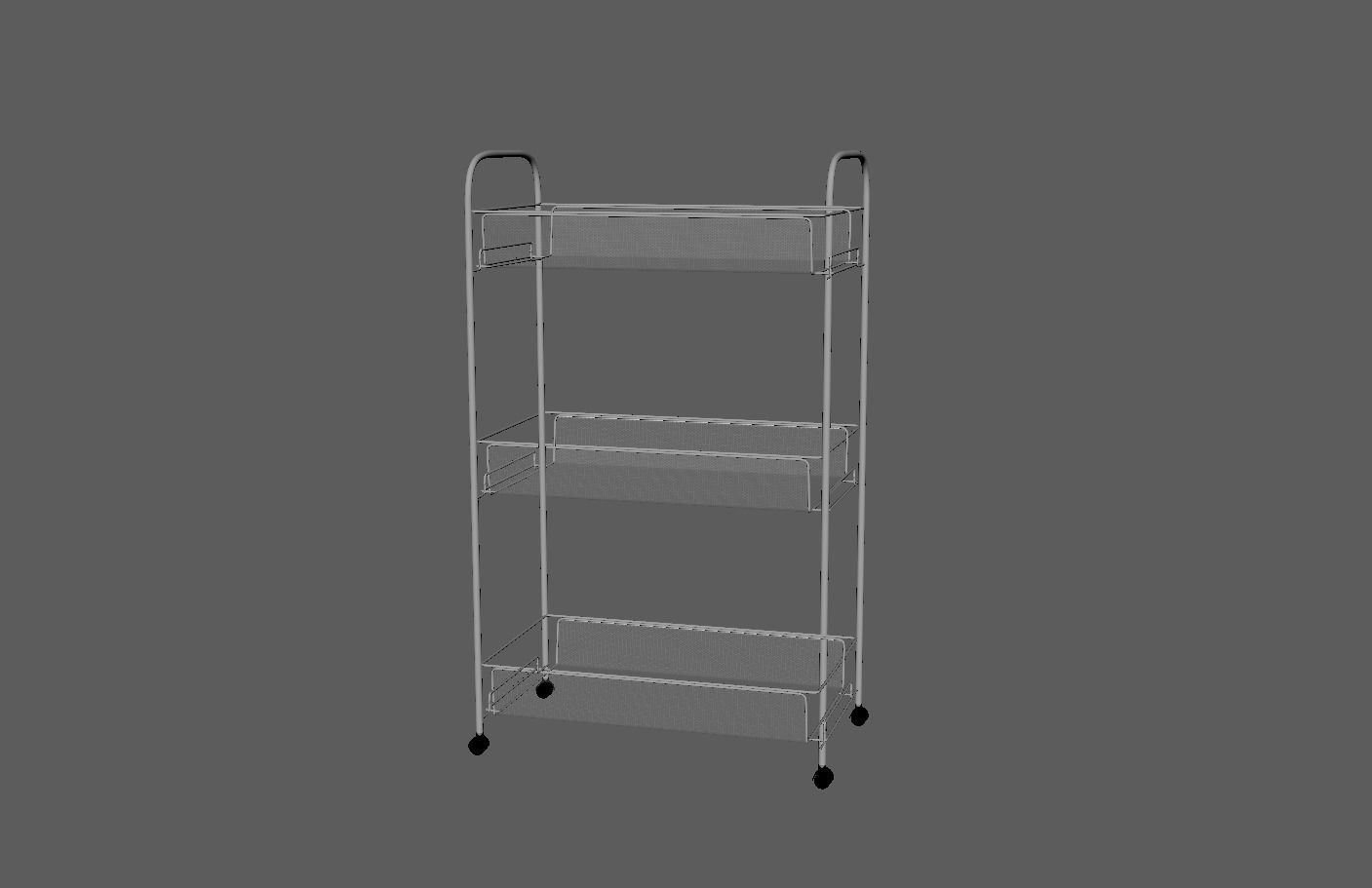 Three tire kitchen rack Low-poly 3D model_8