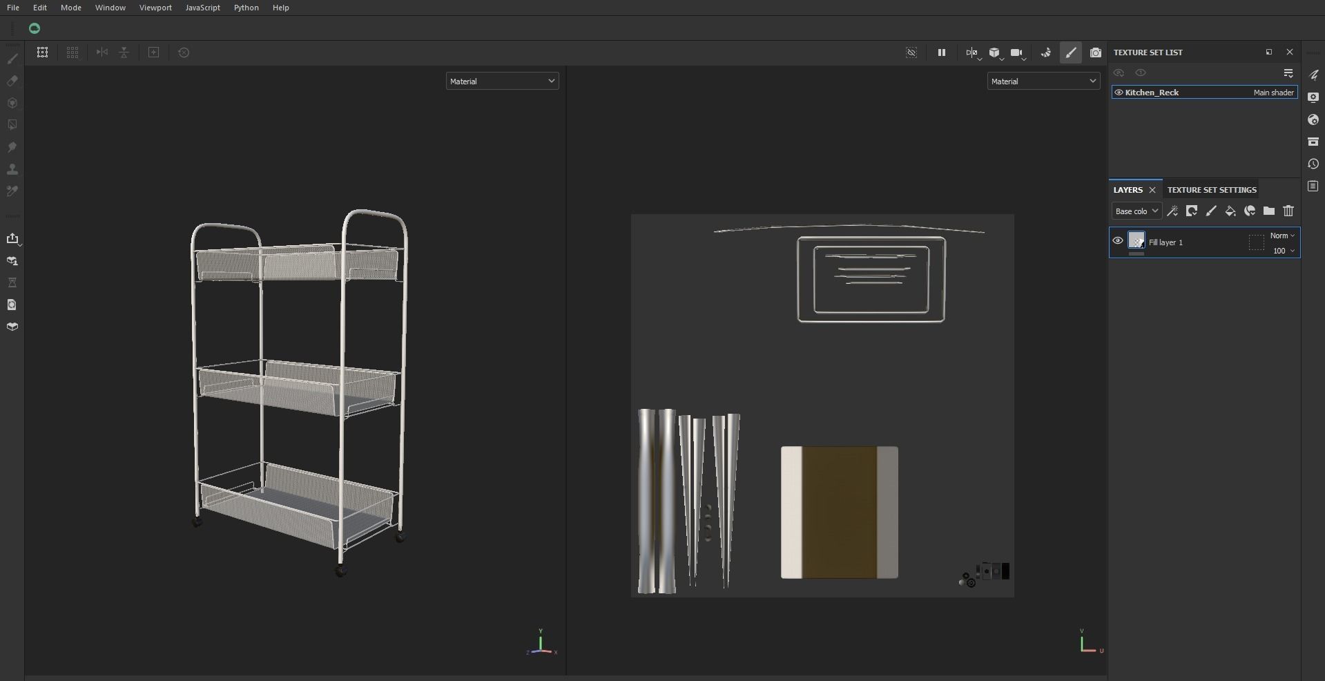 Three tire kitchen rack Low-poly 3D model_7