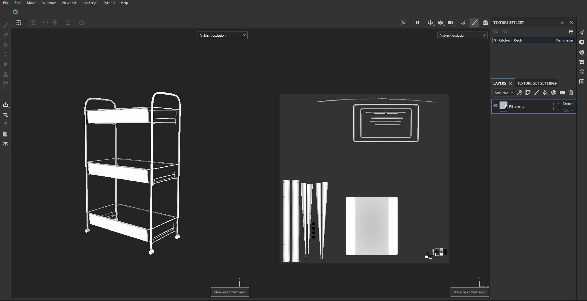 Three tire kitchen rack Low-poly 3D model_24