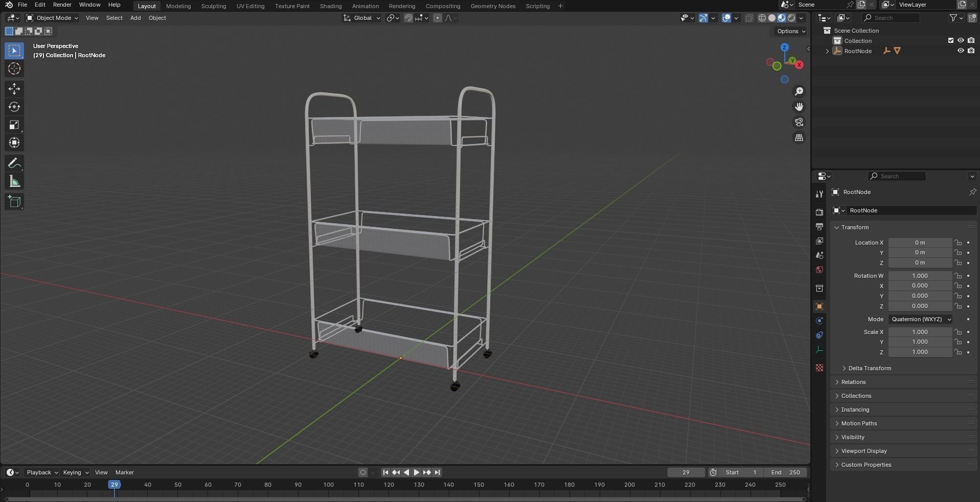 Three tire kitchen rack Low-poly 3D model_20