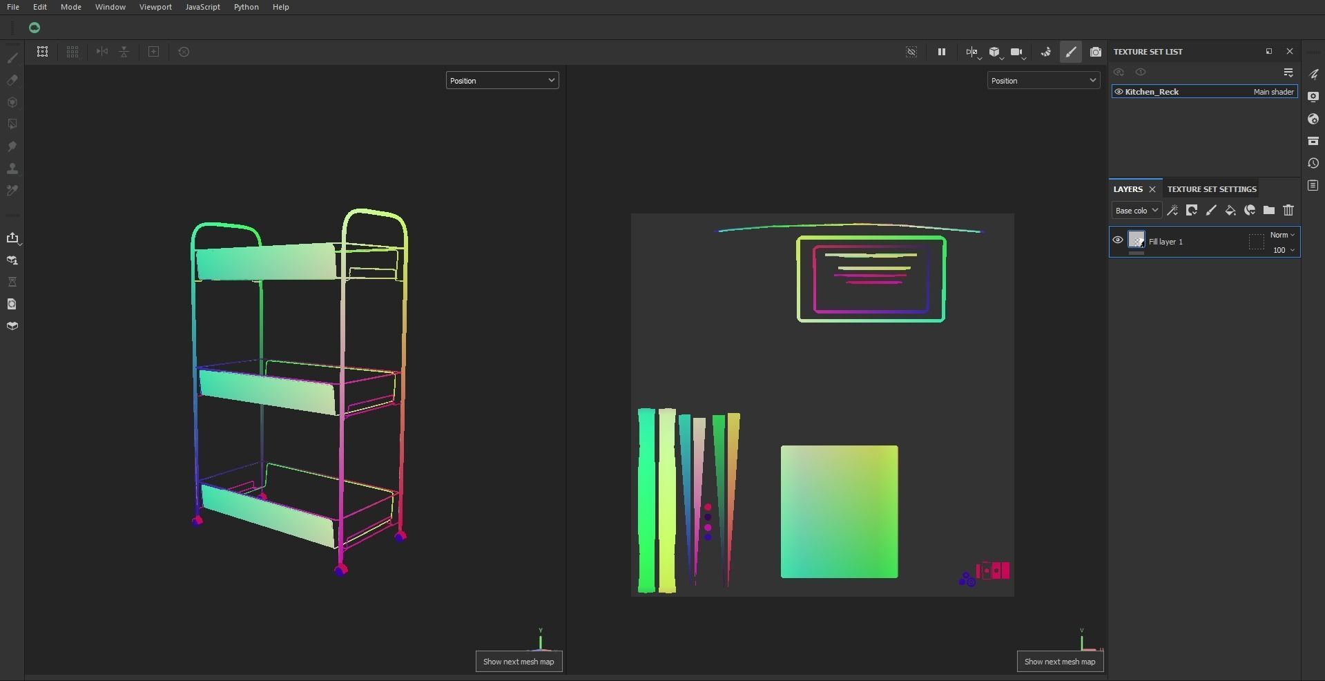 Three tire kitchen rack Low-poly 3D model_26