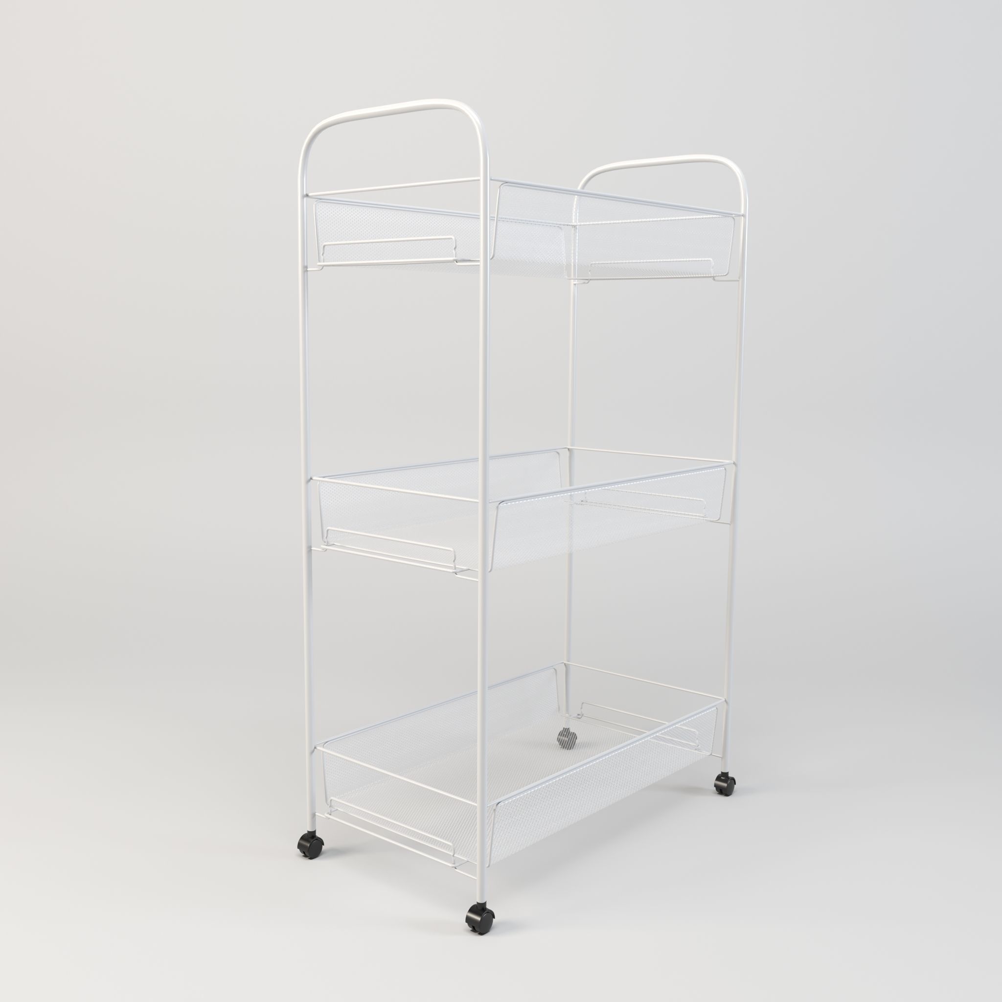 Three tire kitchen rack Low-poly 3D model_5