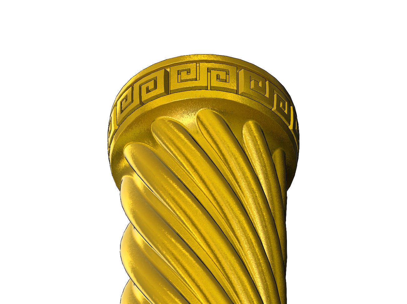 Twisted ribs greek key scrolls ends round pillar column 3D print model_13
