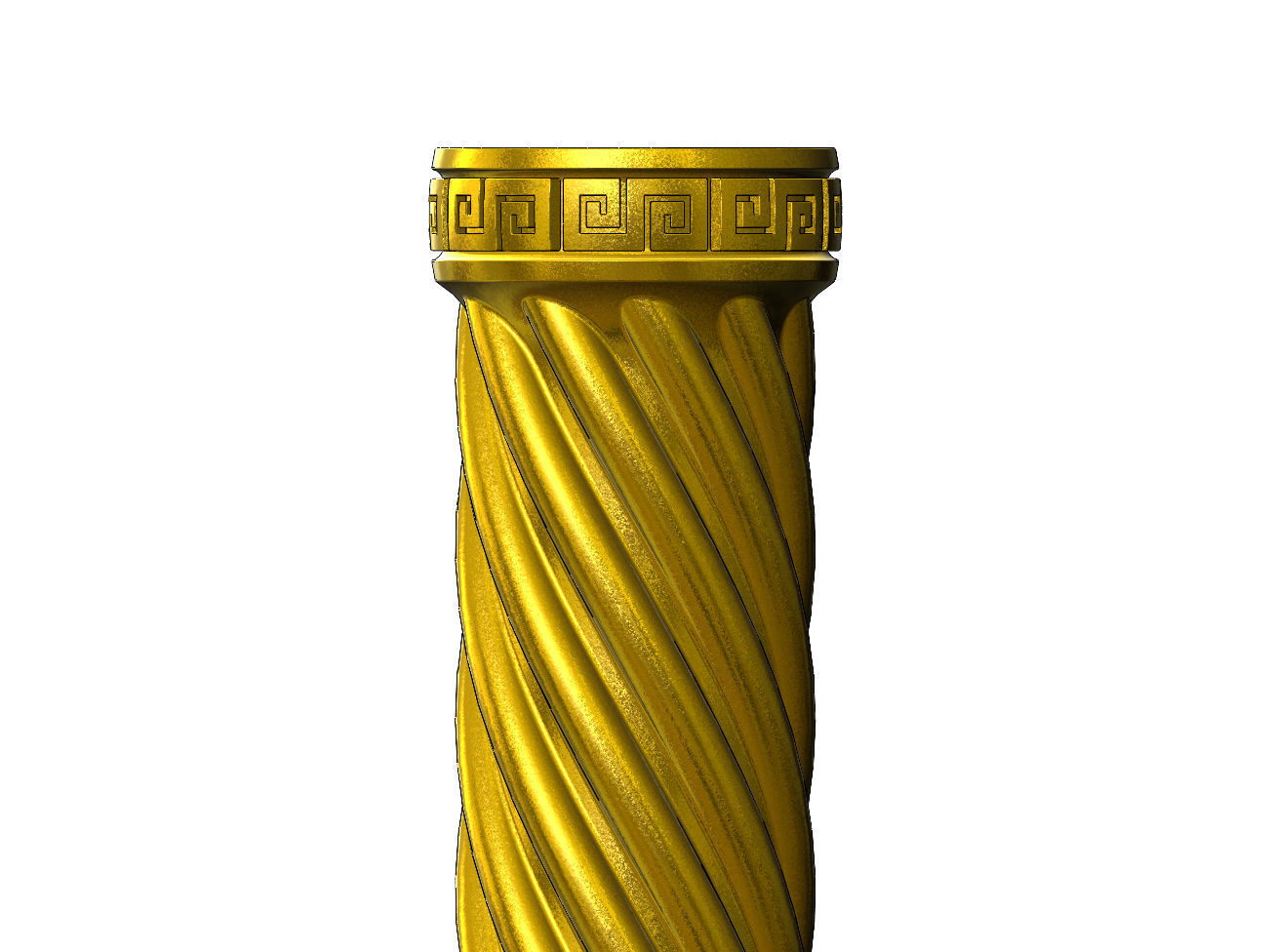 Twisted ribs greek key scrolls ends round pillar column 3D print model_12