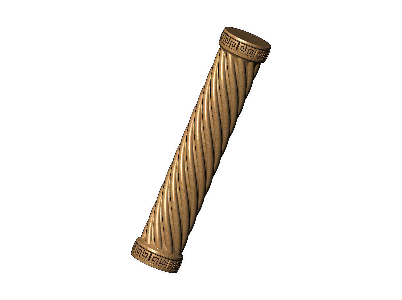 Twisted ribs greek key scrolls ends round pillar column 3D print model_10