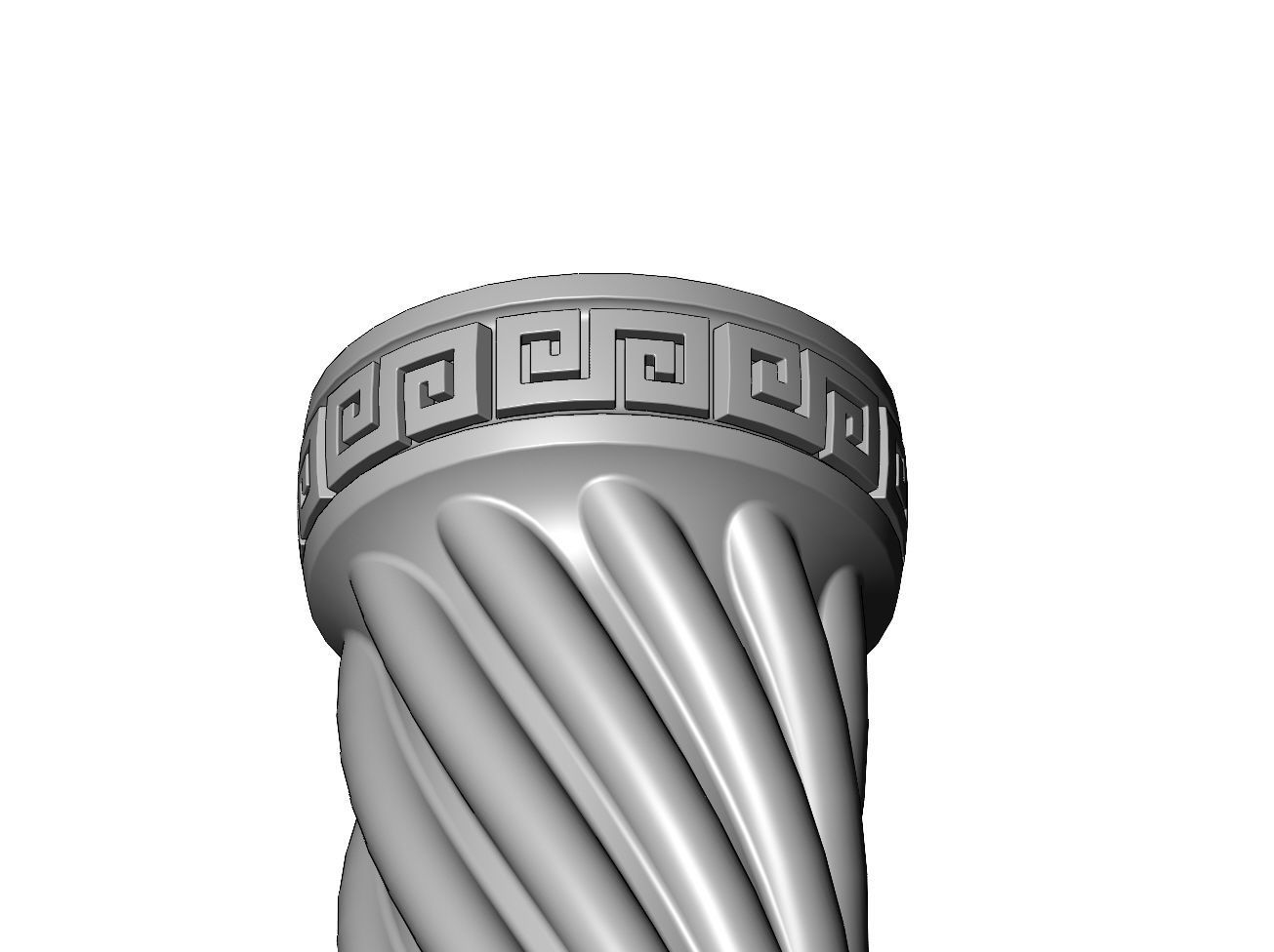 Twisted ribs greek key scrolls ends round pillar column 3D print model_3