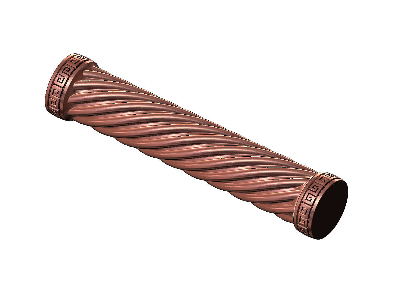 Twisted ribs greek key scrolls ends round pillar column 3D print model_9