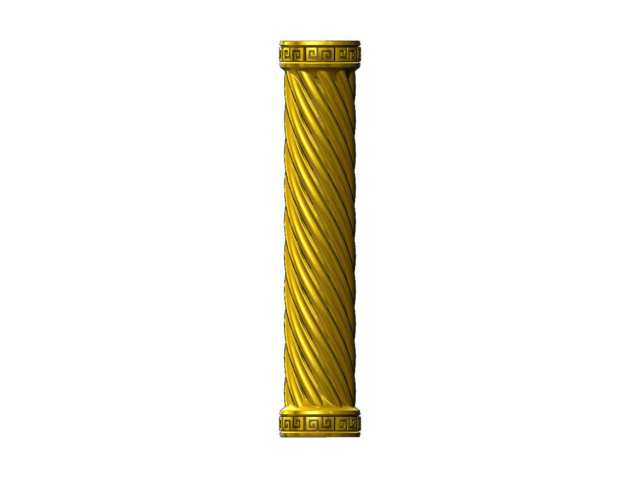 Twisted ribs greek key scrolls ends round pillar column 3D print model_11