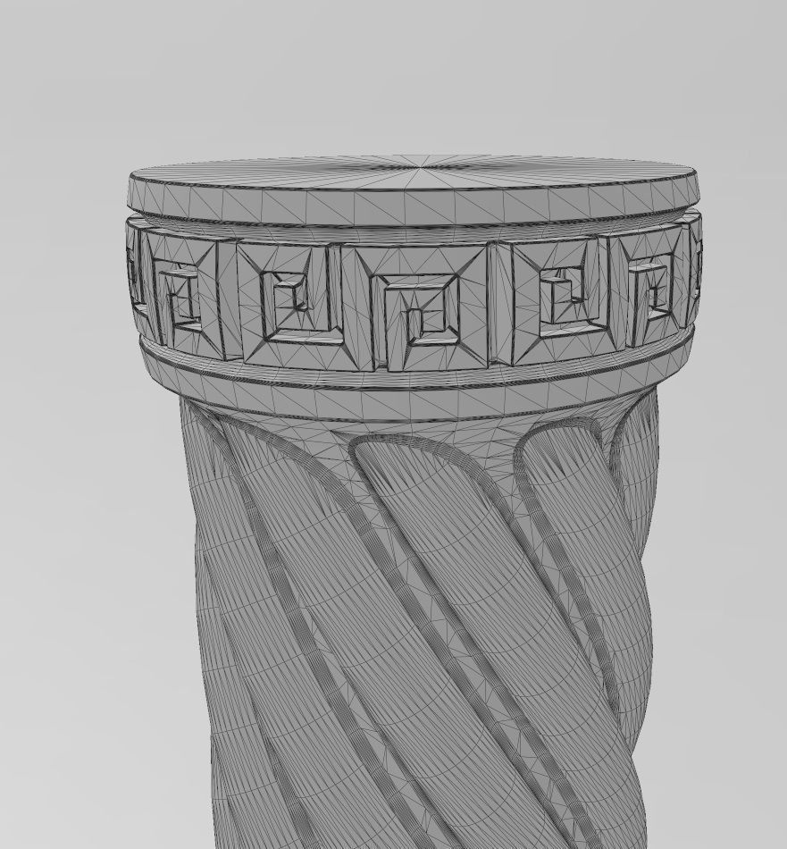 Twisted ribs greek key scrolls ends round pillar column 3D print model_17
