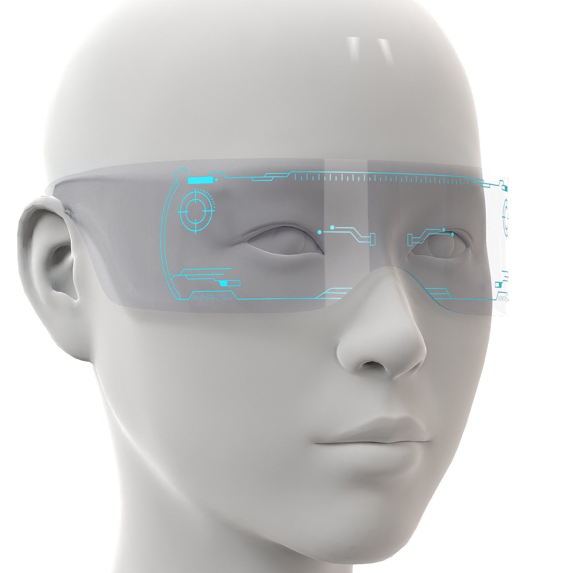 Cyberpunk Sunglasses Modern Led Luminous Colorful Low-poly 3D model_7