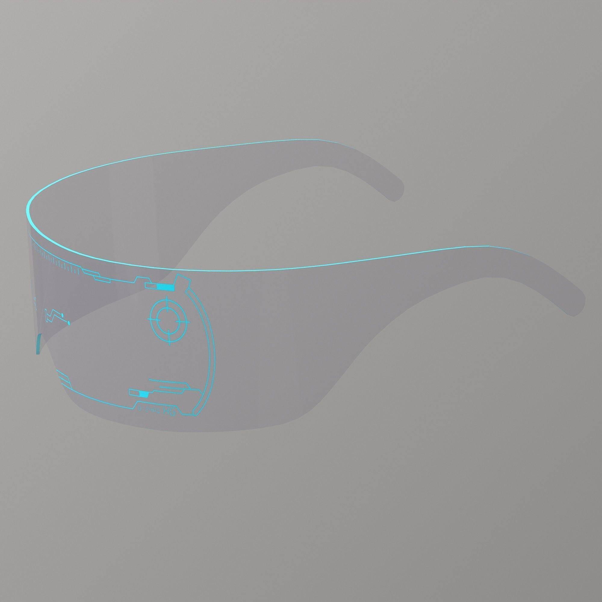 Cyberpunk Sunglasses Modern Led Luminous Colorful Low-poly 3D model_6
