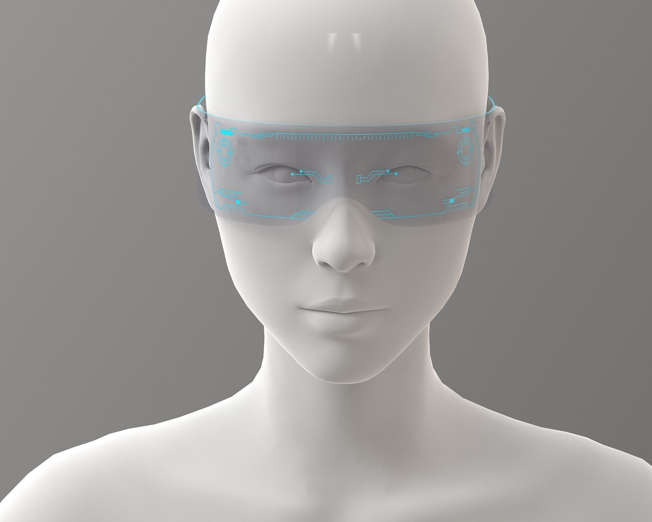 Cyberpunk Sunglasses Modern Led Luminous Colorful Low-poly 3D model_9