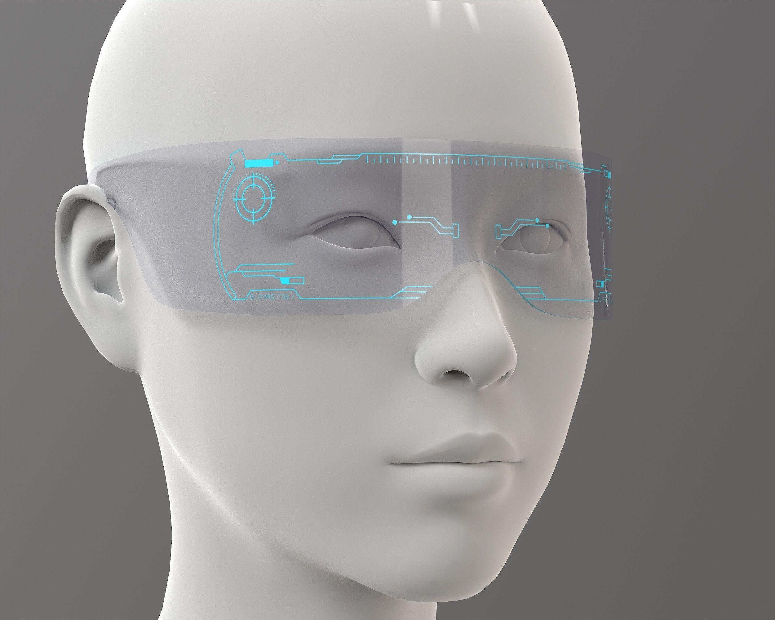 Cyberpunk Sunglasses Modern Led Luminous Colorful Low-poly 3D model_10