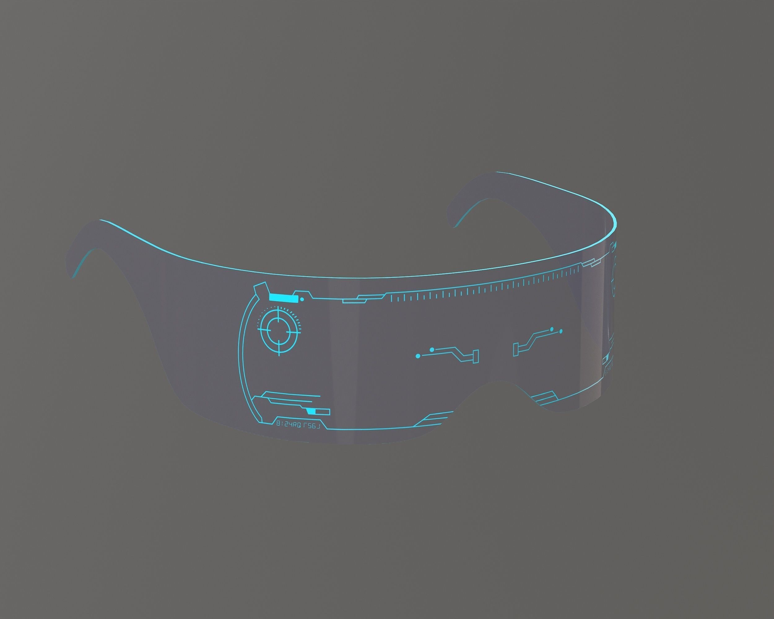 Cyberpunk Sunglasses Modern Led Luminous Colorful Low-poly 3D model_1