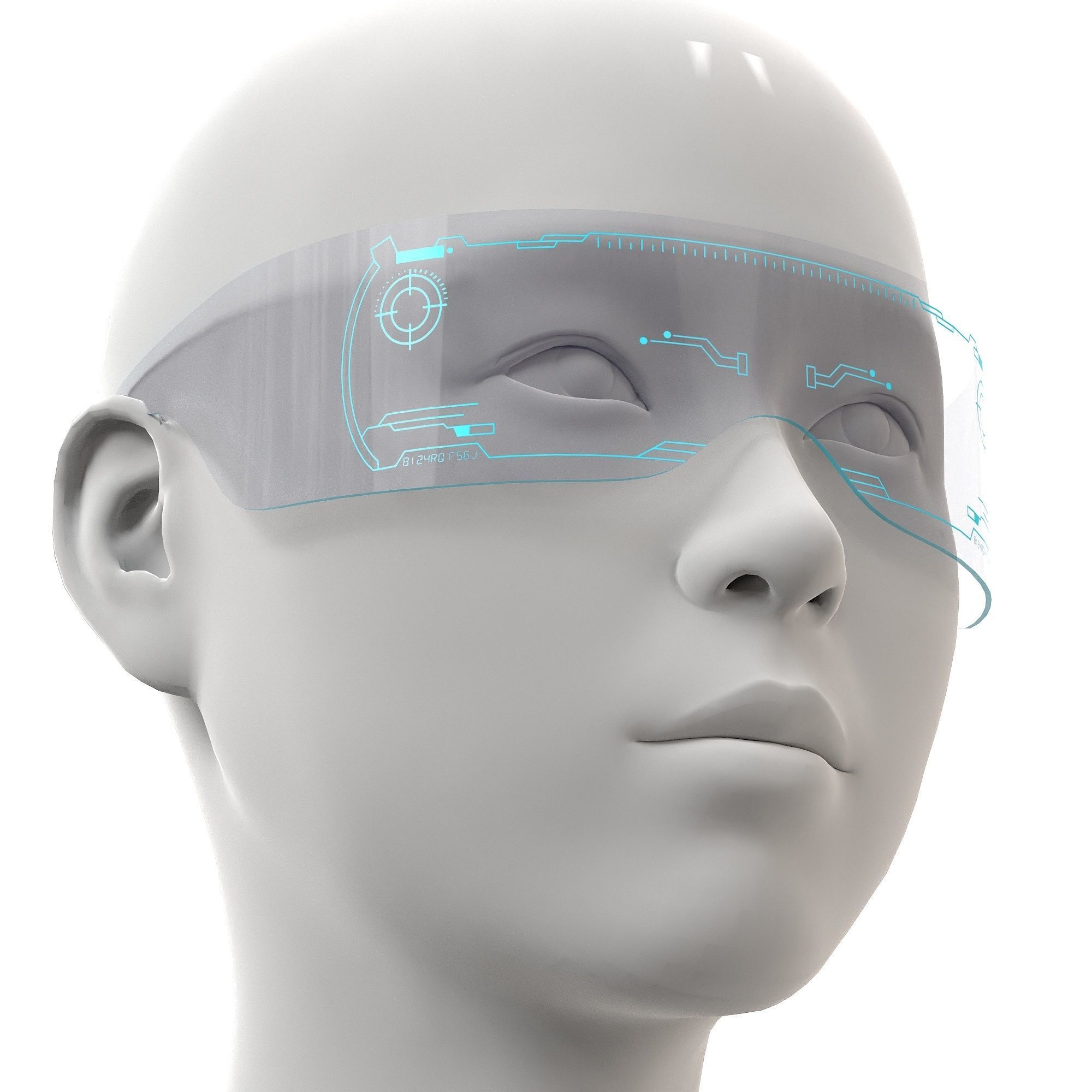 Cyberpunk Sunglasses Modern Led Luminous Colorful Low-poly 3D model_13