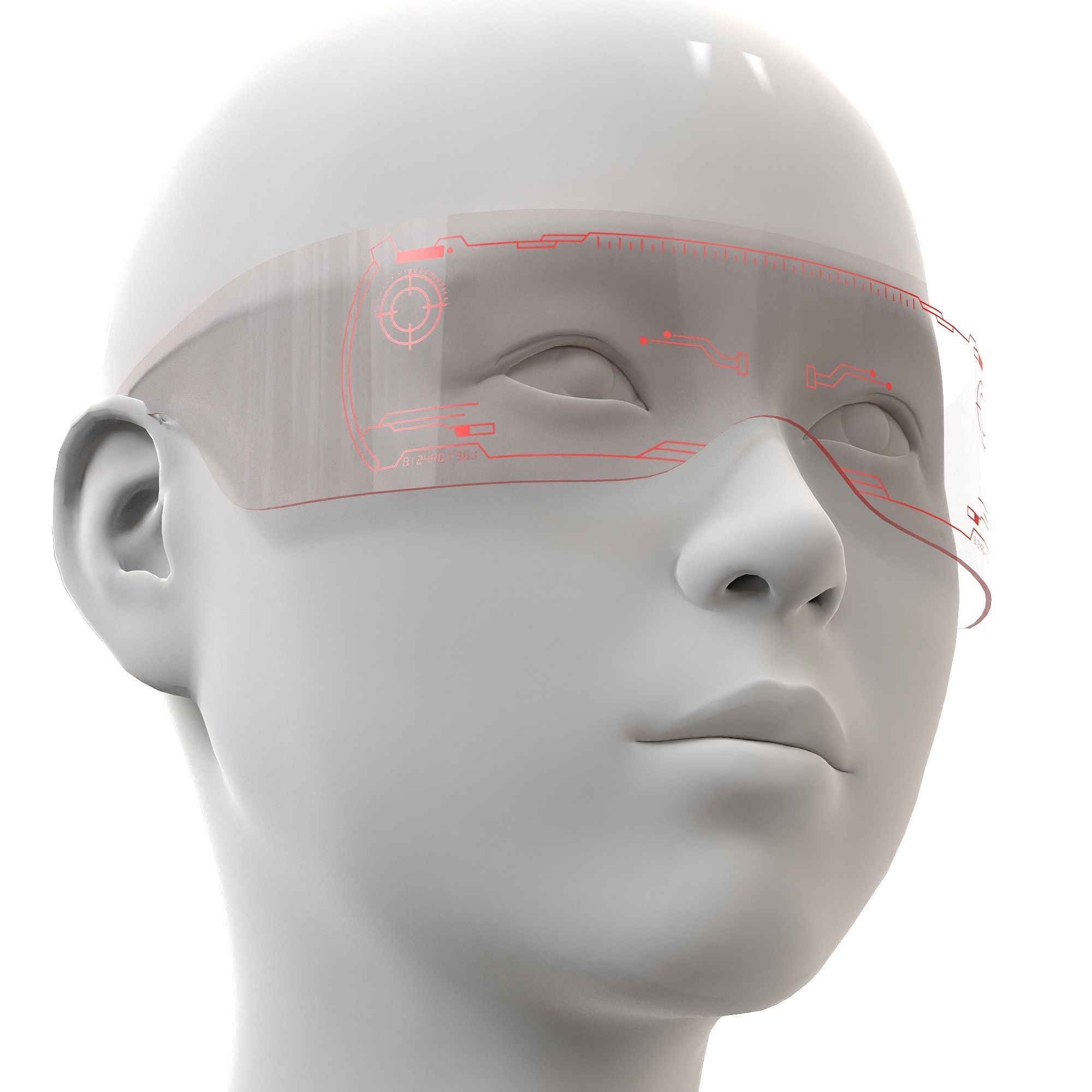 Cyberpunk Sunglasses Modern Led Luminous Colorful Low-poly 3D model_11