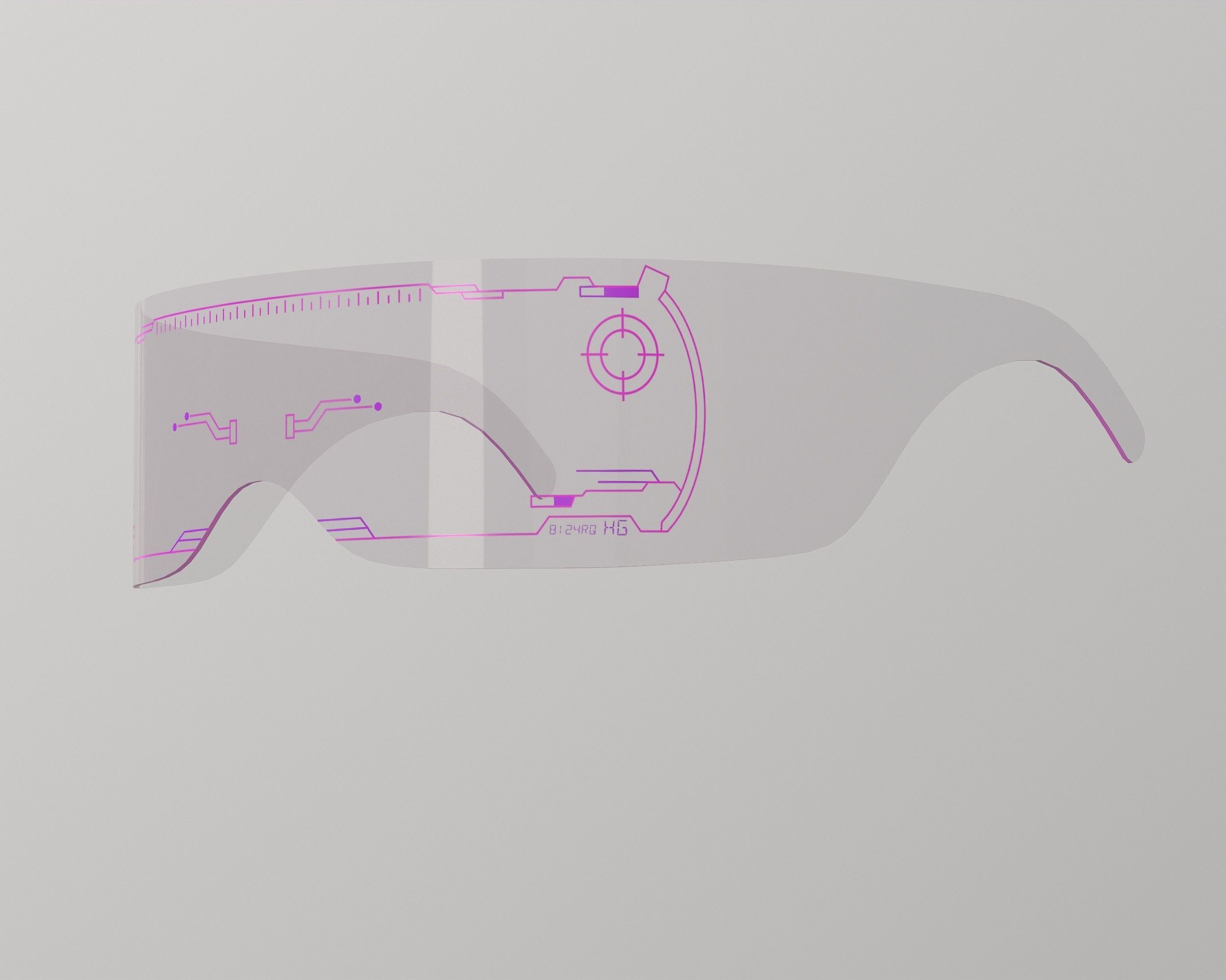 Cyberpunk Sunglasses Modern Led Luminous Colorful Low-poly 3D model_4