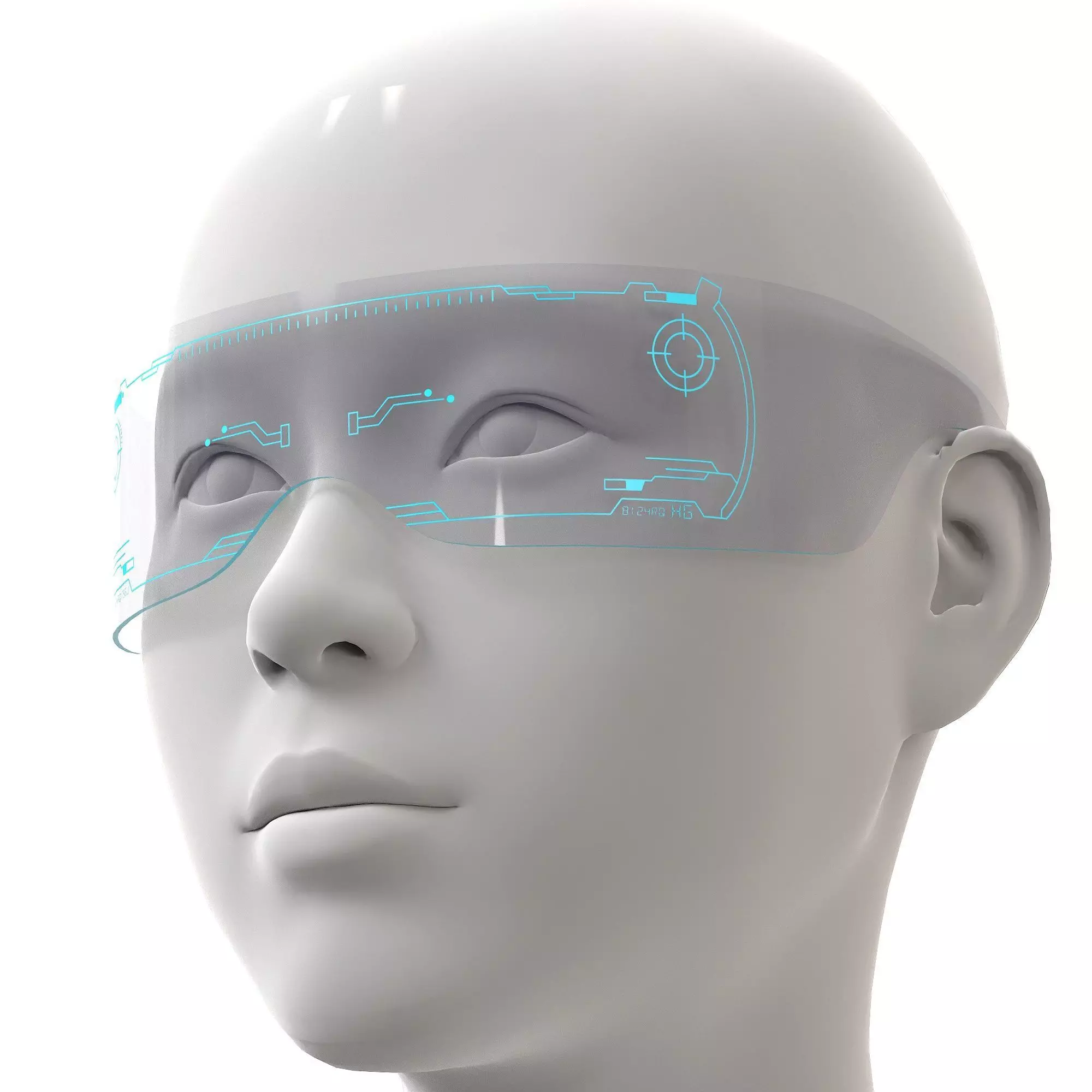 Cyberpunk Sunglasses Modern Led Luminous Colorful Low-poly 3D model_0