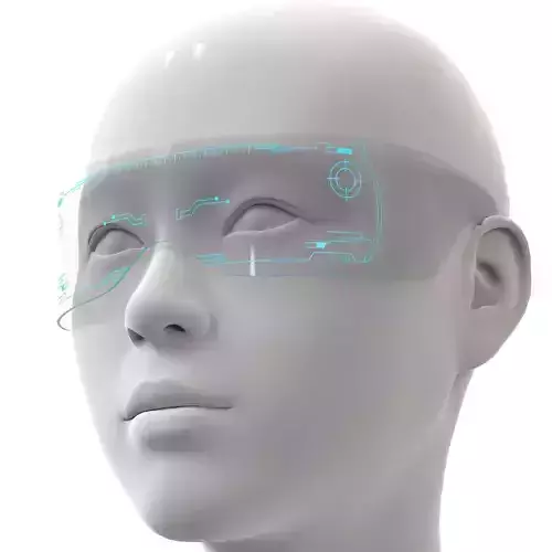 Cyberpunk Sunglasses Modern Led Luminous Colorful Low-poly 3D model