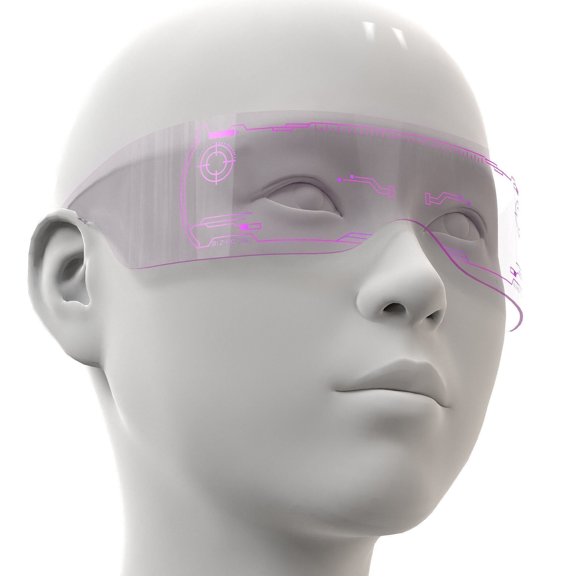 Cyberpunk Sunglasses Modern Led Luminous Colorful Low-poly 3D model_12
