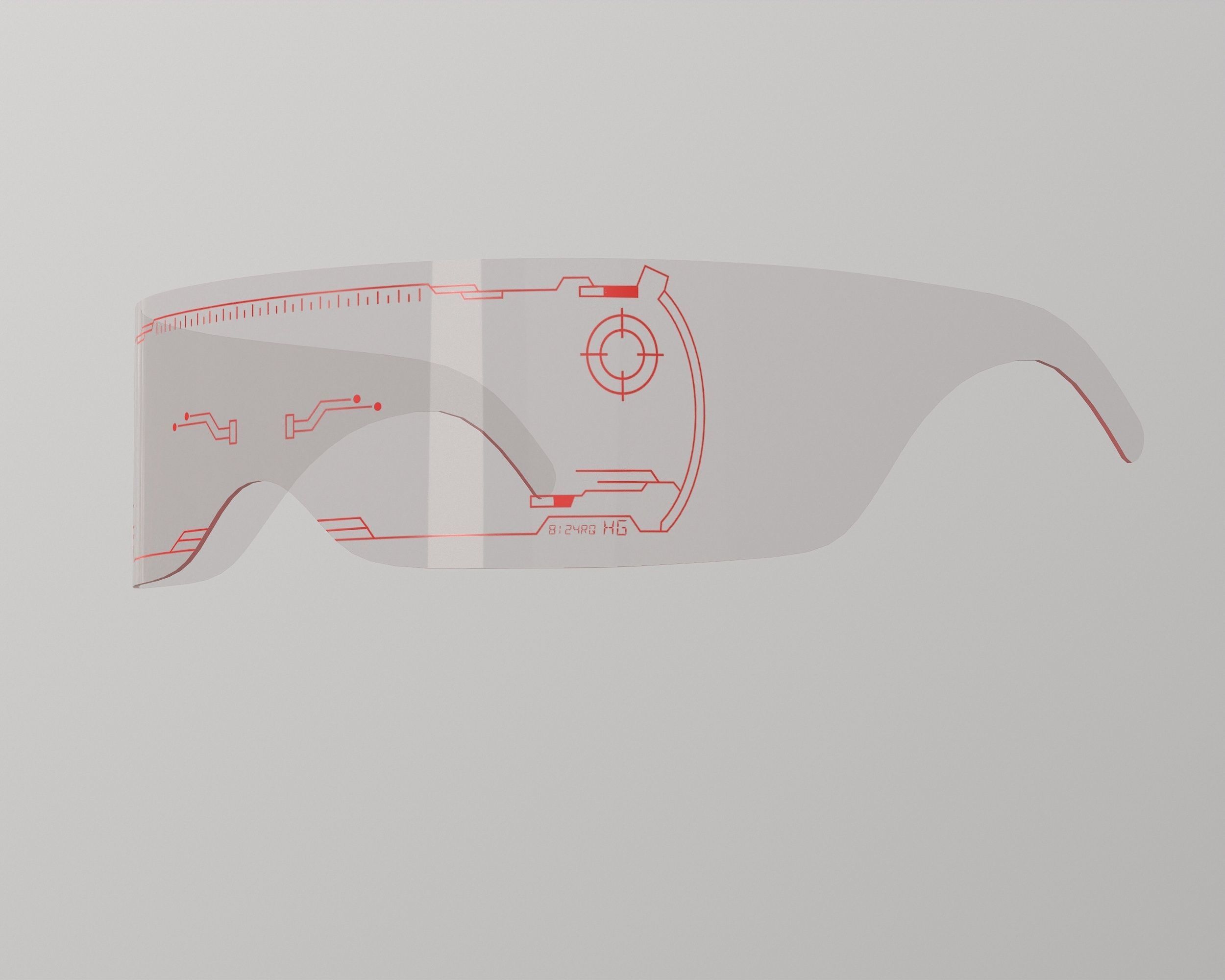 Cyberpunk Sunglasses Modern Led Luminous Colorful Low-poly 3D model_5