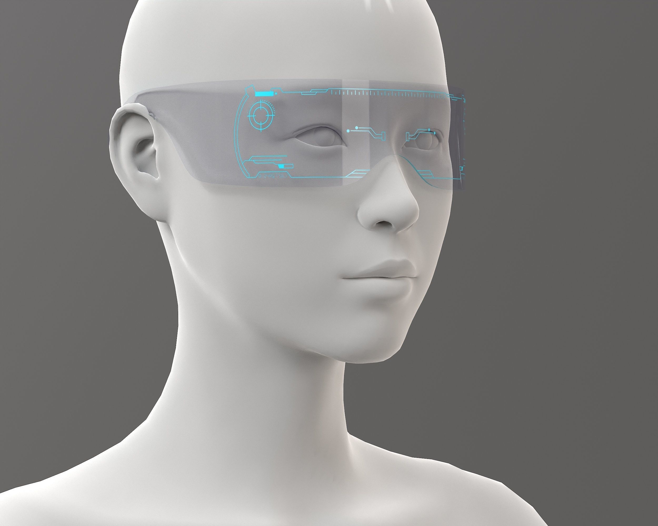 Cyberpunk Sunglasses Modern Led Luminous Colorful Low-poly 3D model_8