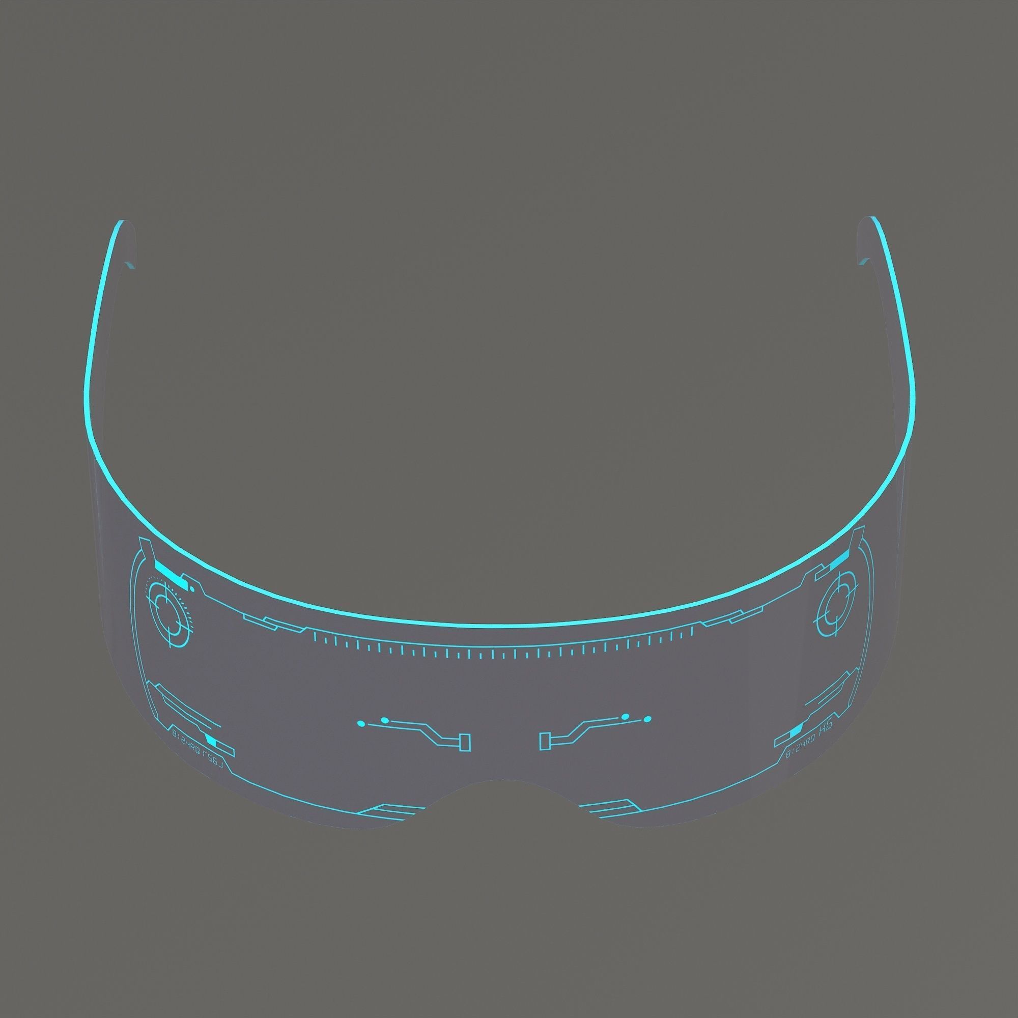 Cyberpunk Sunglasses Modern Led Luminous Colorful Low-poly 3D model_2