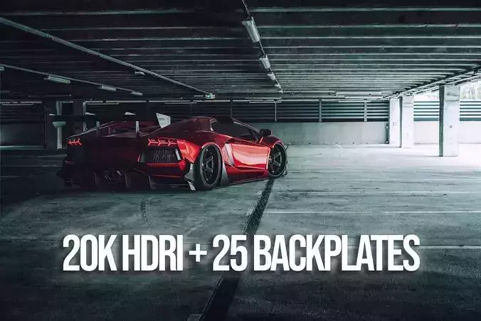 Concrete Parking Lot HDRI and backplates