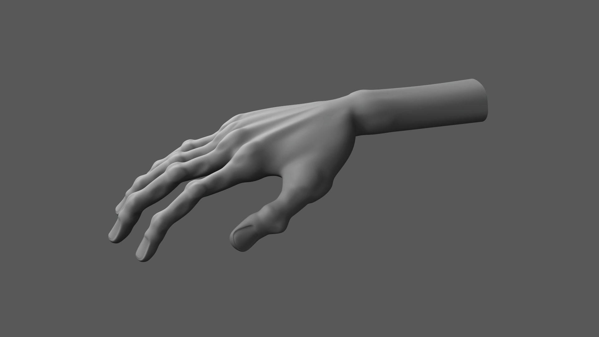 Cartoon stylized detailed hand 3D model Low-poly 3D model_1