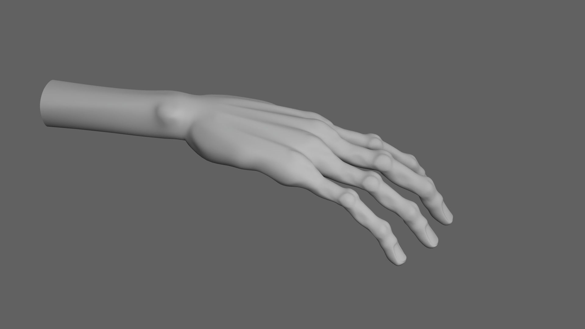 Cartoon stylized detailed hand 3D model Low-poly 3D model_3