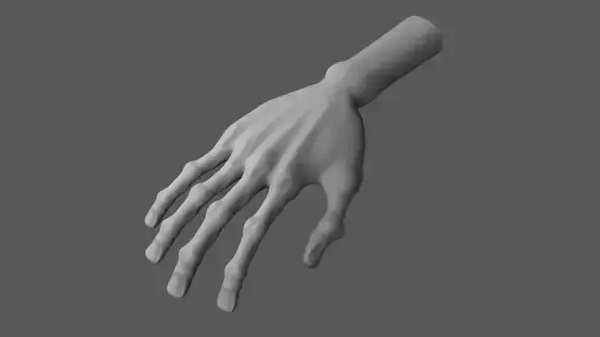 Cartoon stylized detailed hand 3D model