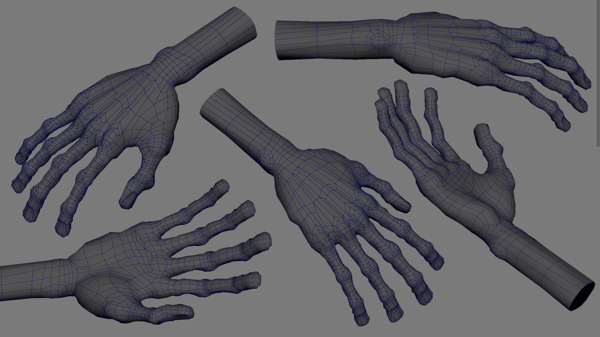 Cartoon stylized detailed hand 3D model Low-poly 3D model_10