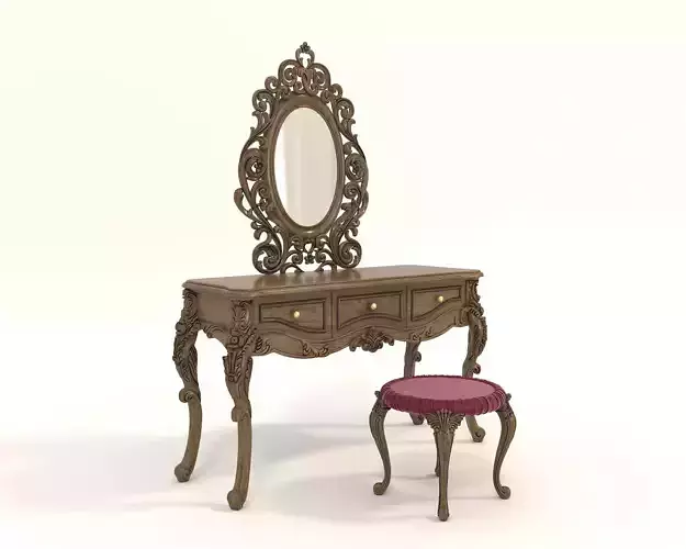 Classic European style Dressing Table 22 3D model
