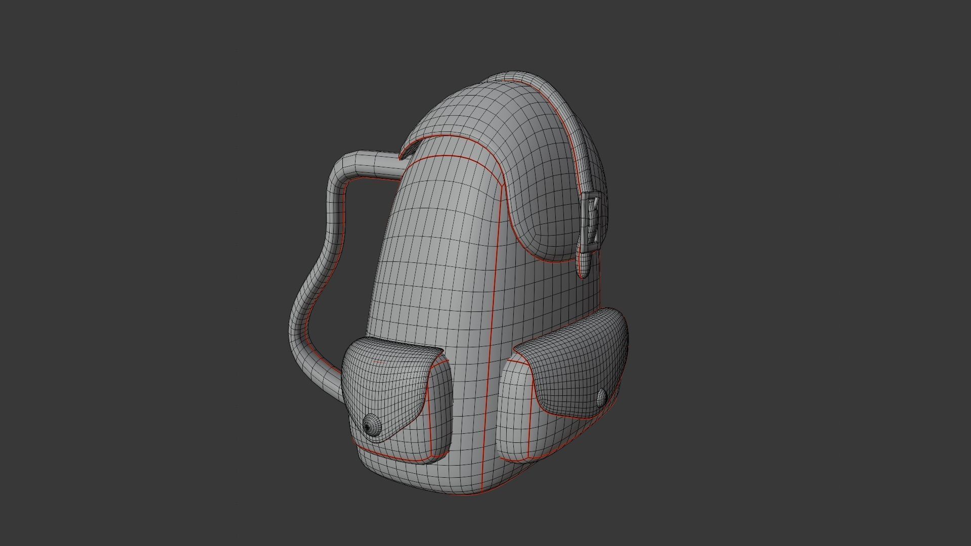 leather and cartoon backpack 3D model_7