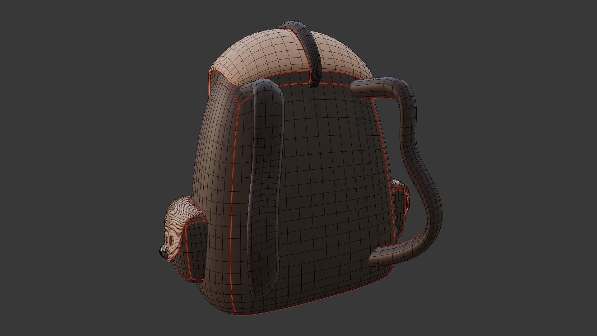 leather and cartoon backpack 3D model_16