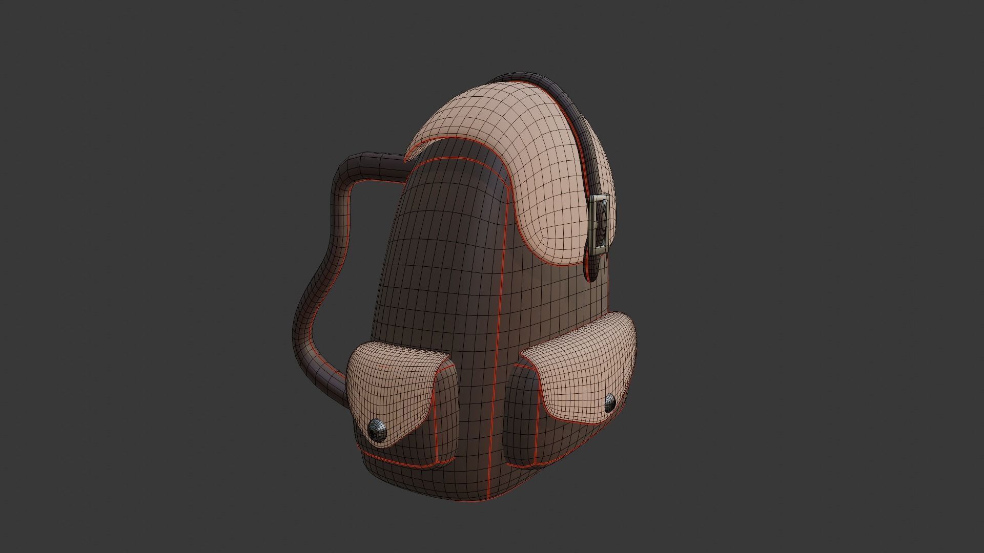 leather and cartoon backpack 3D model_13