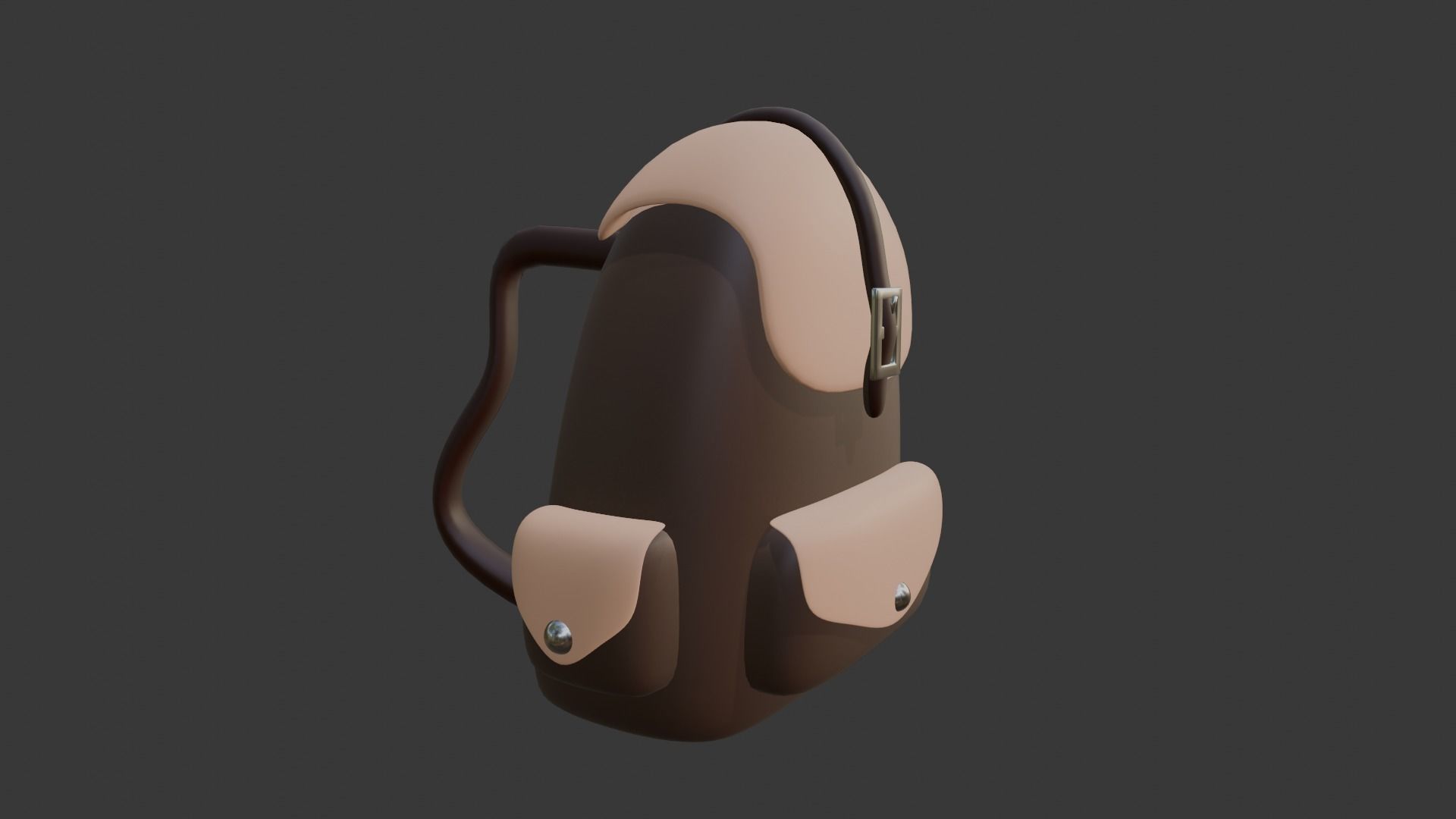 leather and cartoon backpack 3D model_17