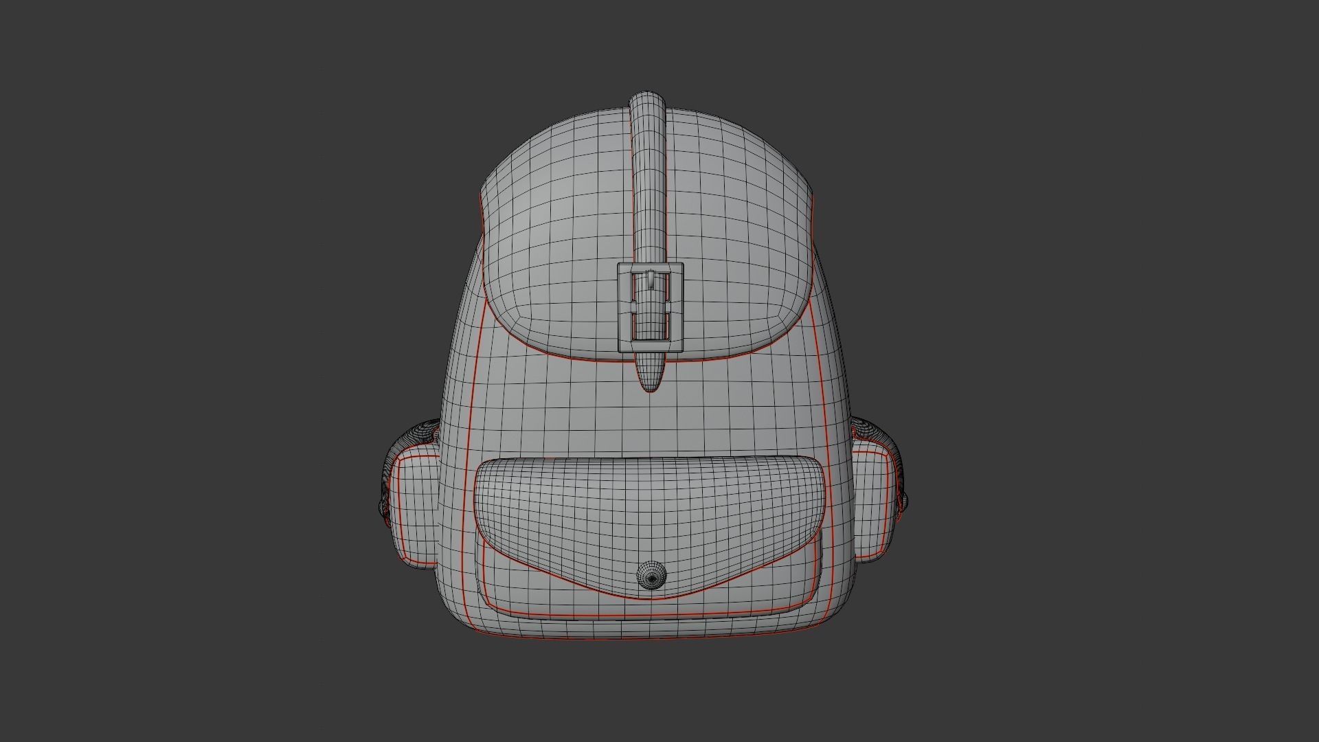 leather and cartoon backpack 3D model_4