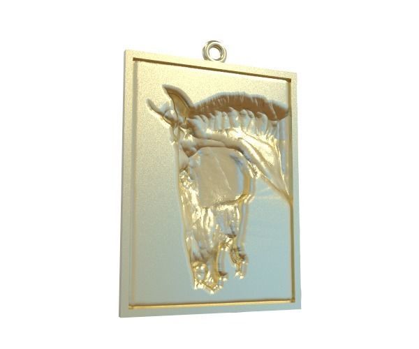 horse pendant 3D print model_3