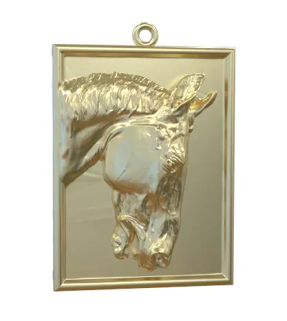 horse pendant 3D print model_0