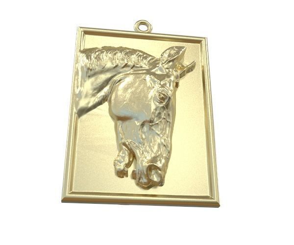 horse pendant 3D print model_2