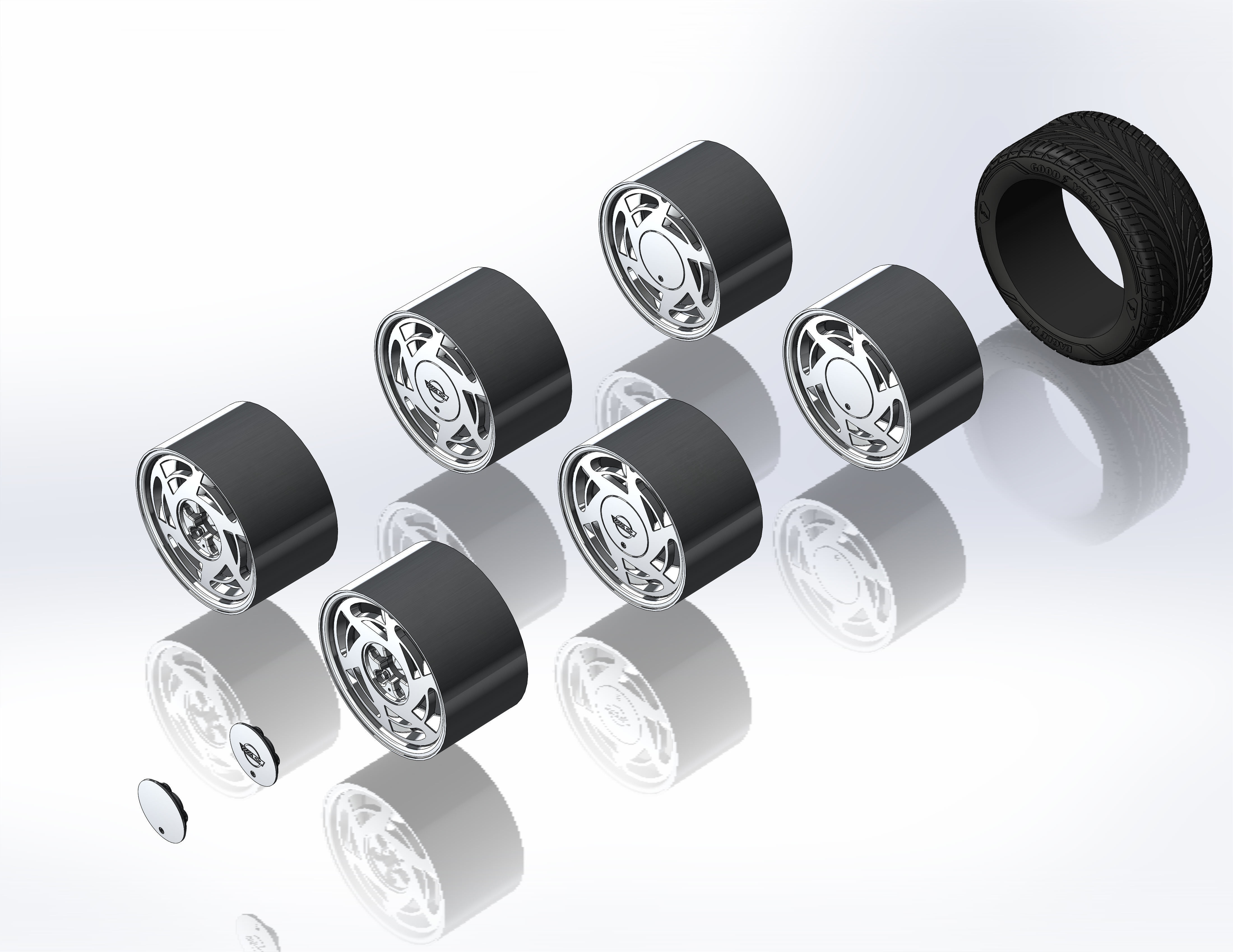 Wheels for scale model of Vette 1989 3D print model_5