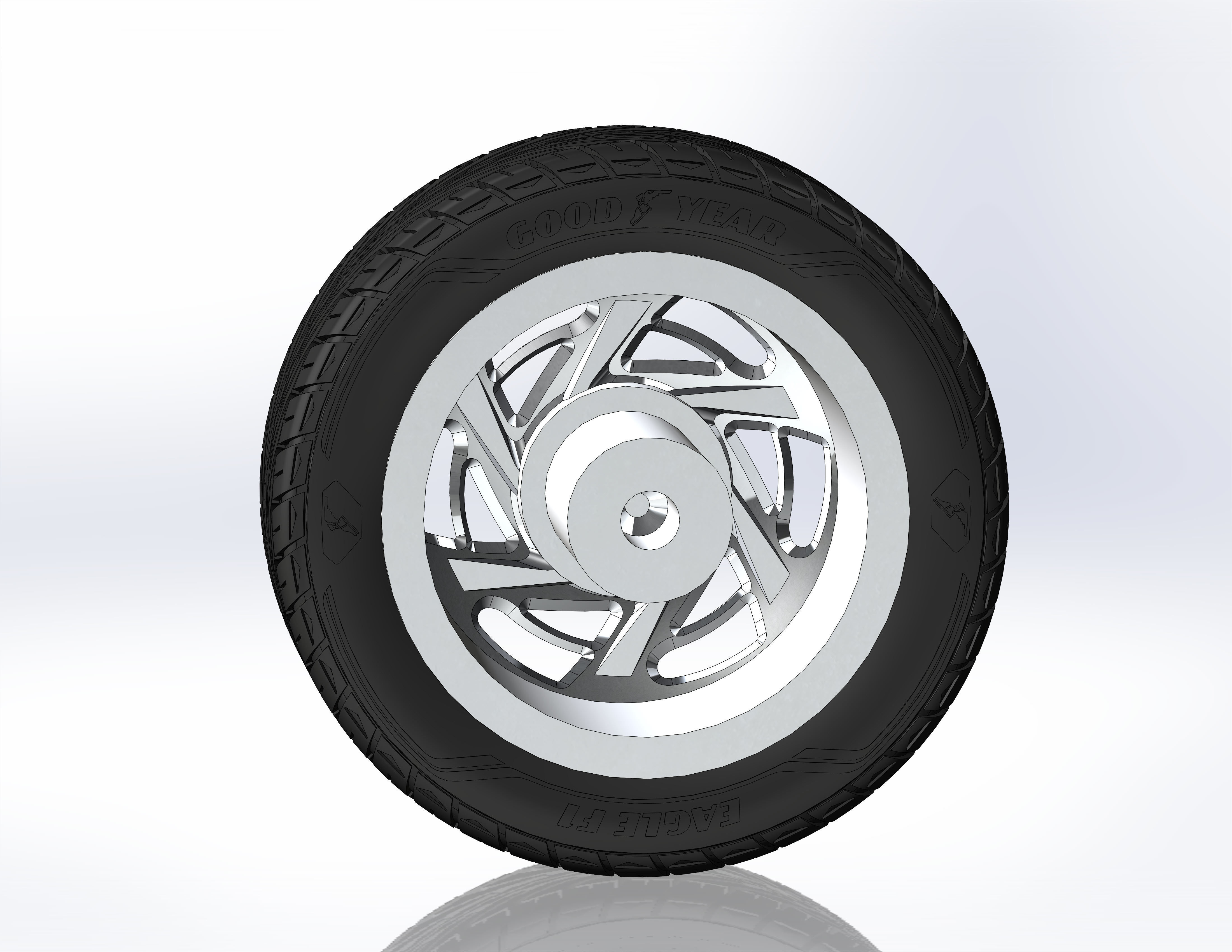 Wheels for scale model of Vette 1989 3D print model_3