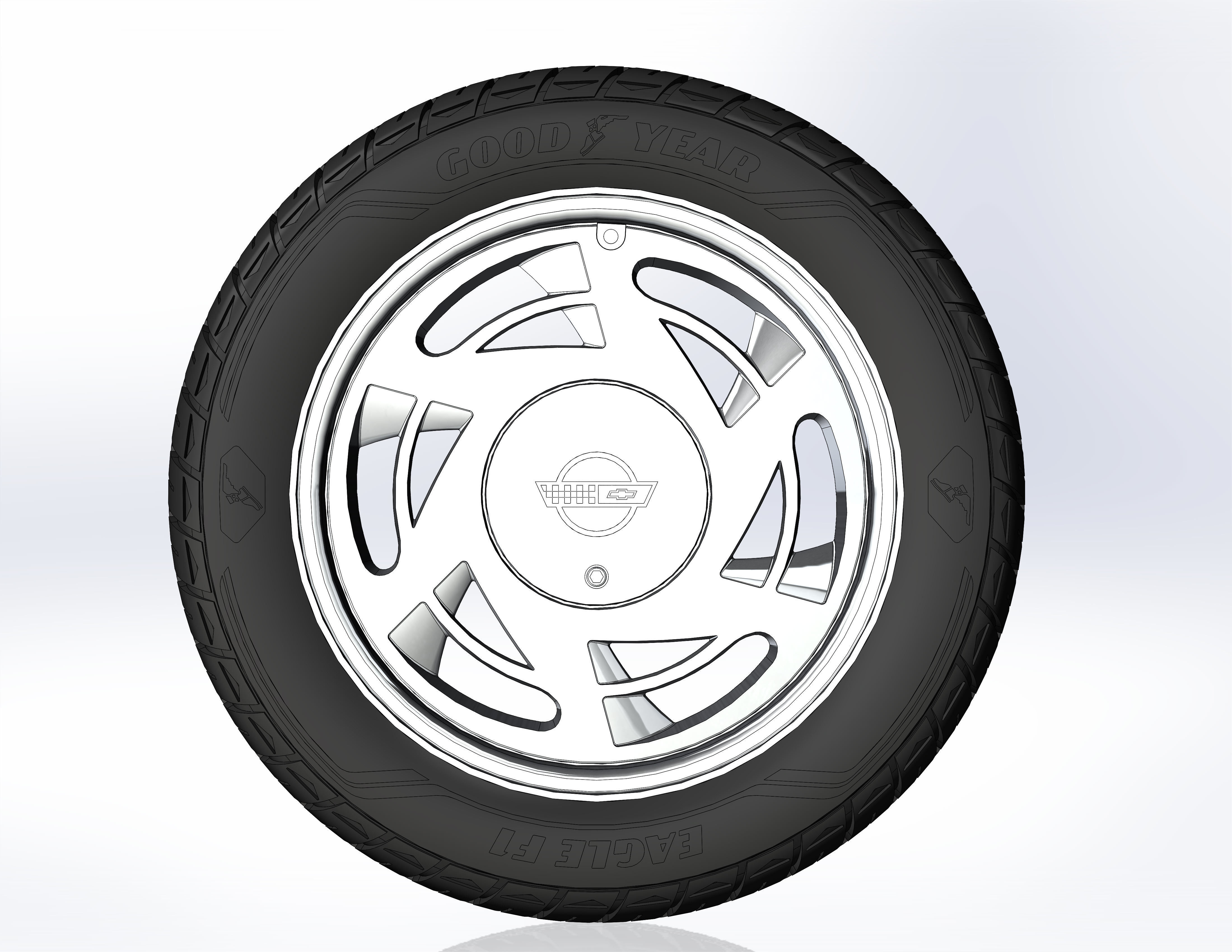 Wheels for scale model of Vette 1989 3D print model_6