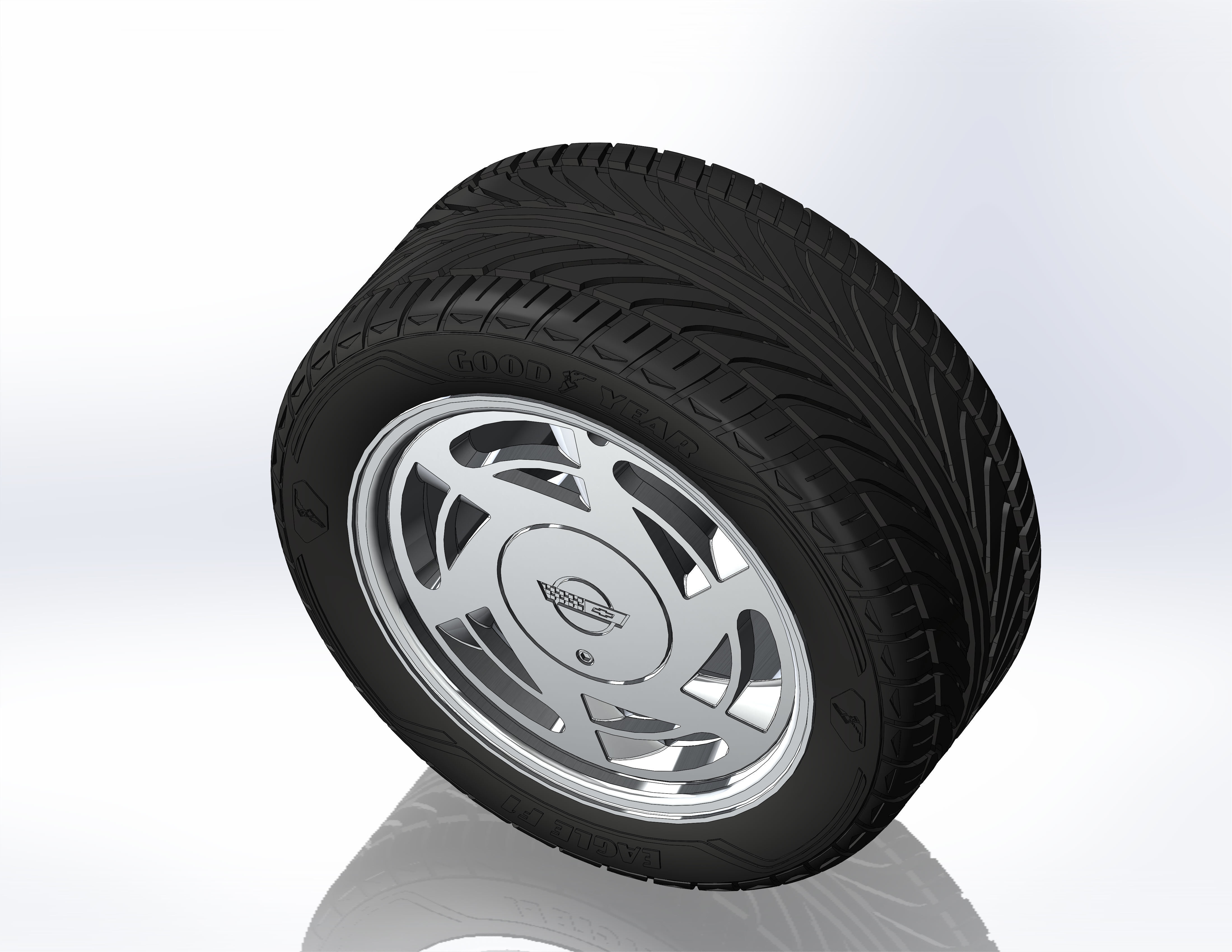 Wheels for scale model of Vette 1989 3D print model_4