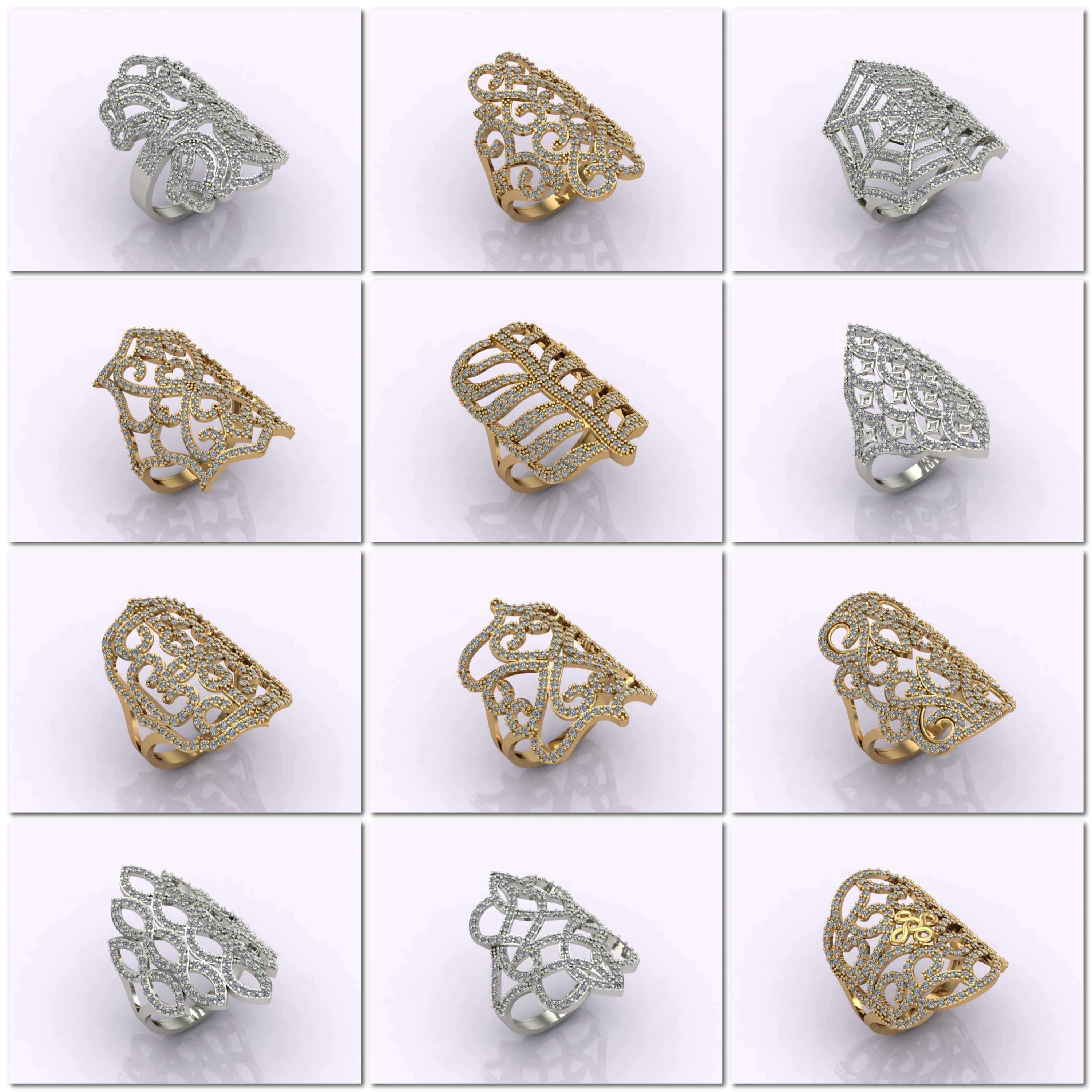 1330 Model Womens ring STL rings for ladies machine ready 3D Model Collection_64