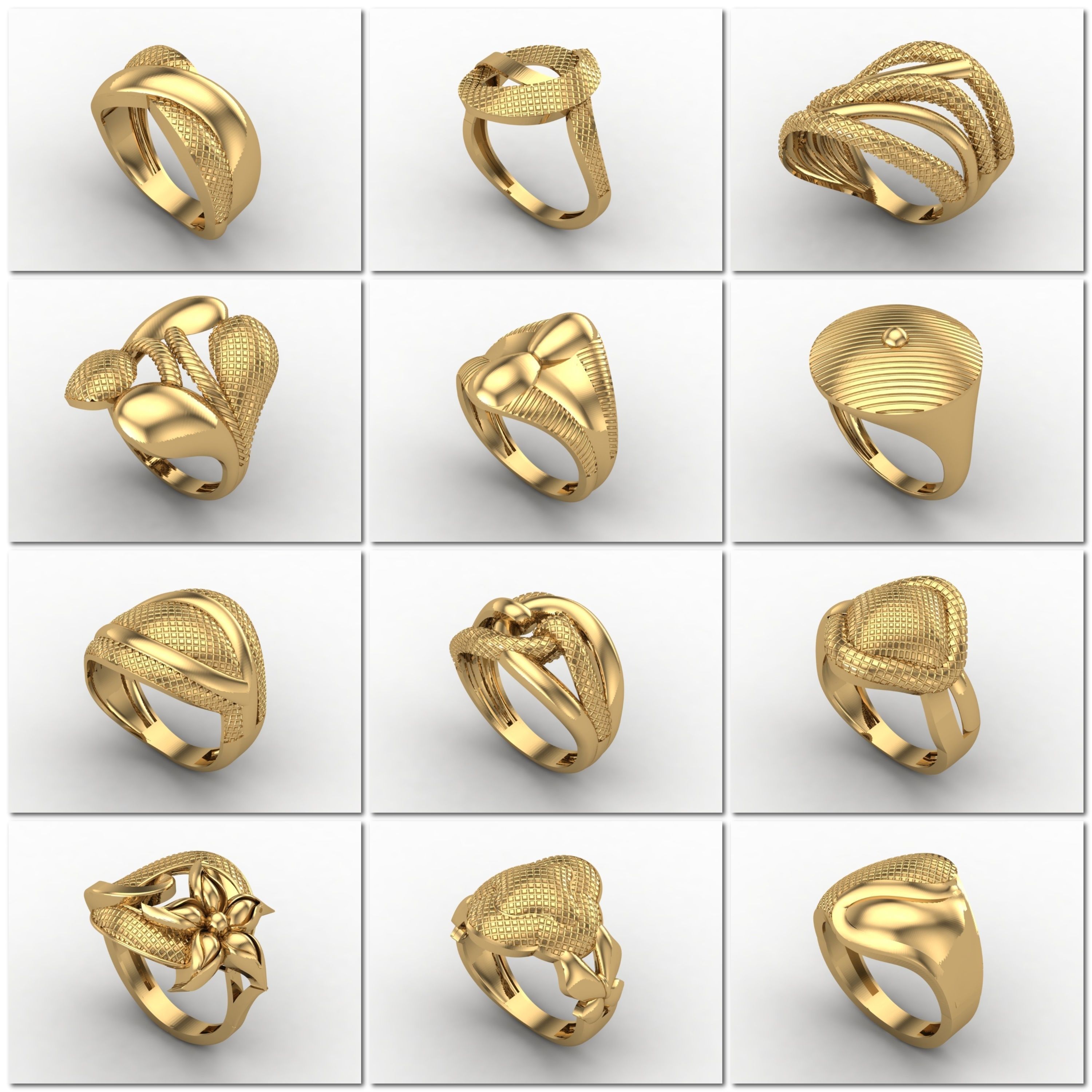 1330 Model Womens ring STL rings for ladies machine ready 3D Model Collection_51